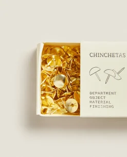 Stationery*ZARA Home Drawing Pins (Pack Of 100) Golden