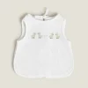 Mealtime*ZARA Home Duck Cross-Stitch Bib Oyster White