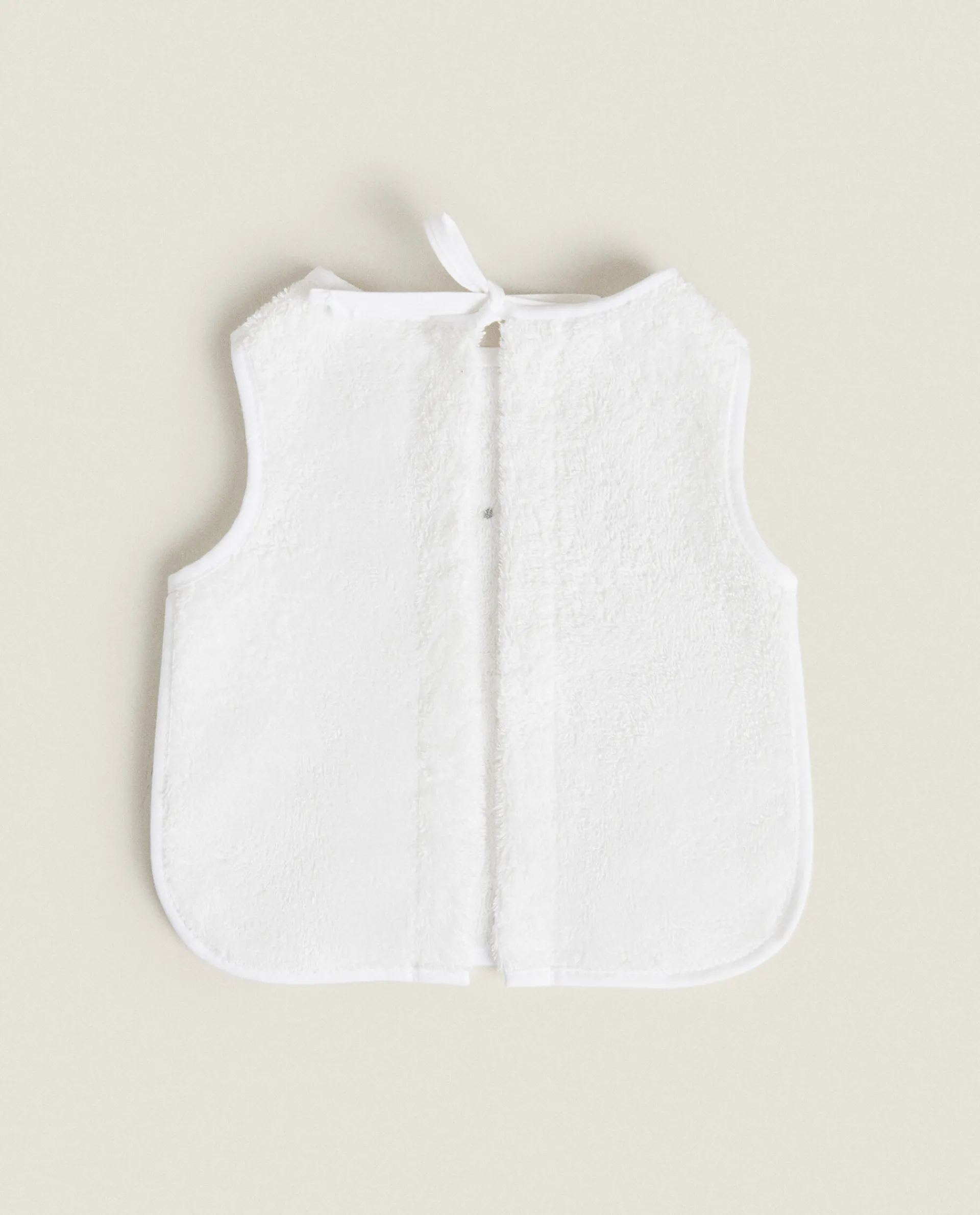 Mealtime*ZARA Home Duck Cross-Stitch Bib Oyster White