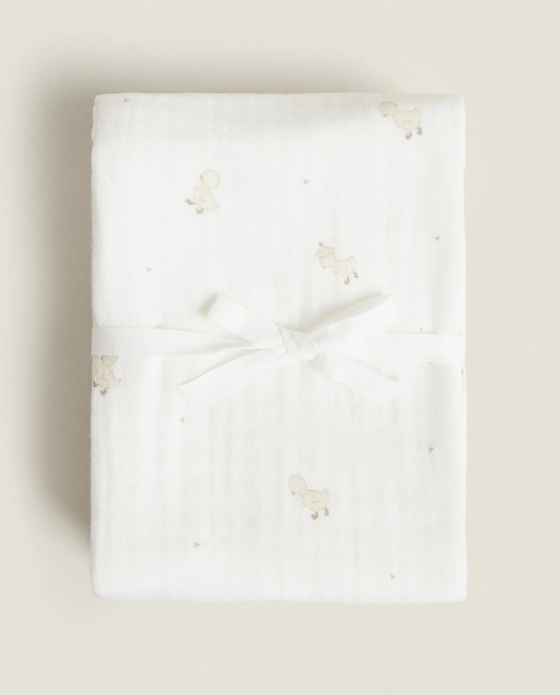 Mealtime*ZARA Home Duck Muslin Cloth (Pack Of 3) Oyster White