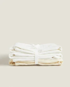 Mealtime*ZARA Home Duck Muslin Cloth (Pack Of 3) Oyster White