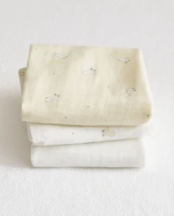 Mealtime*ZARA Home Duck Muslin Cloth (Pack Of 3) Oyster White