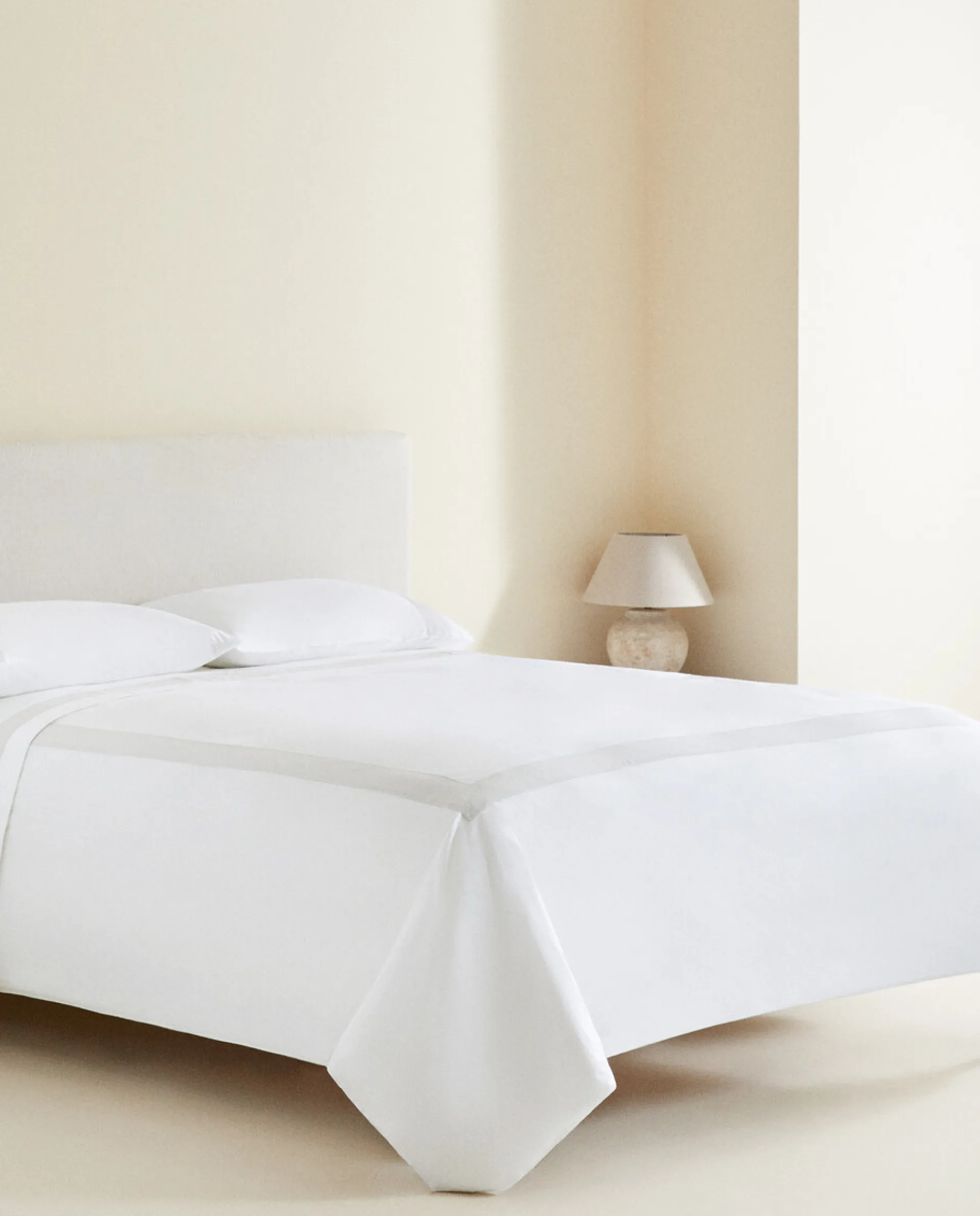 Duvet Covers*ZARA Home Duvet Cover With Linen Border White