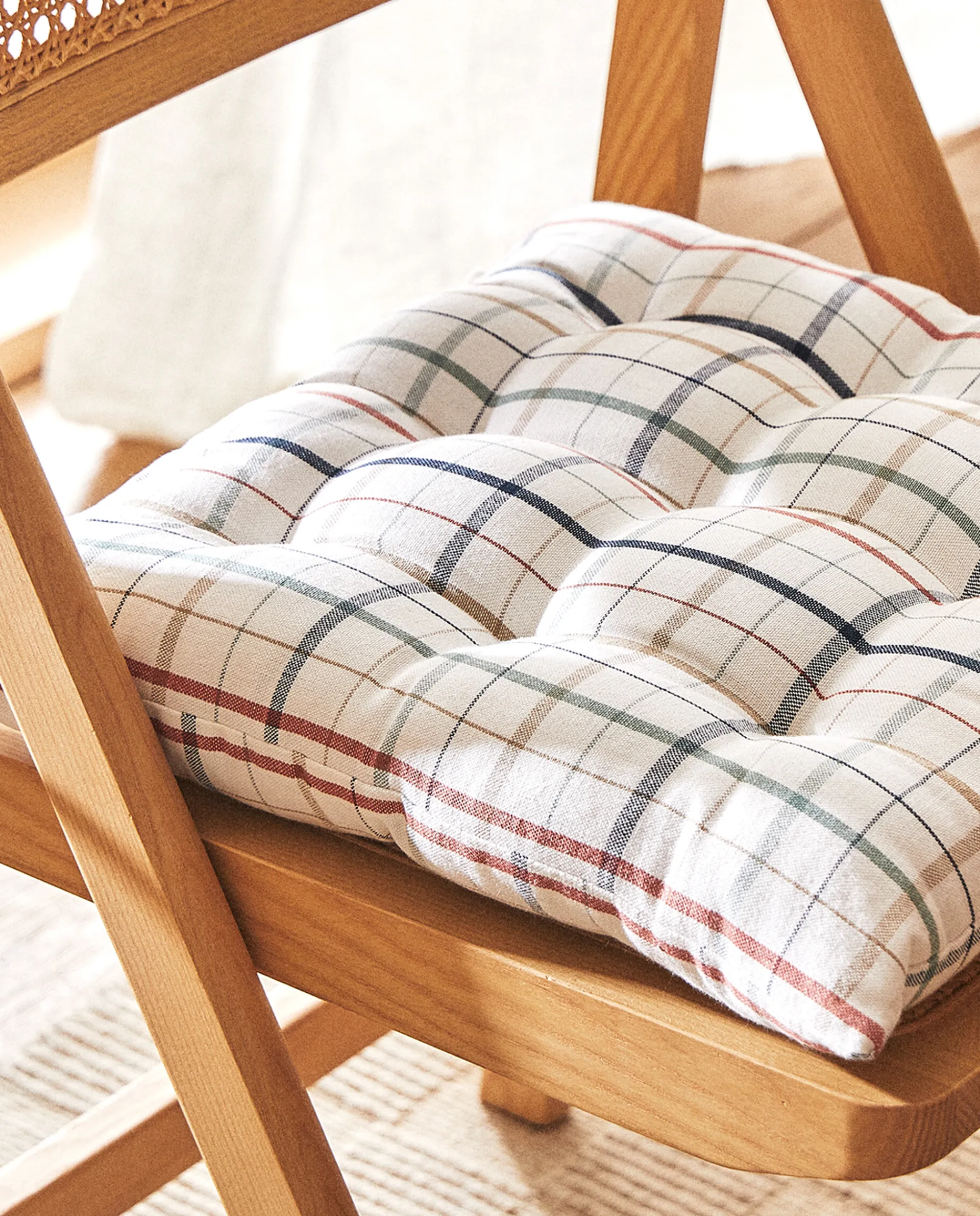 Chairs & Cushions*ZARA Home Dyed Thread Check Cushion Green