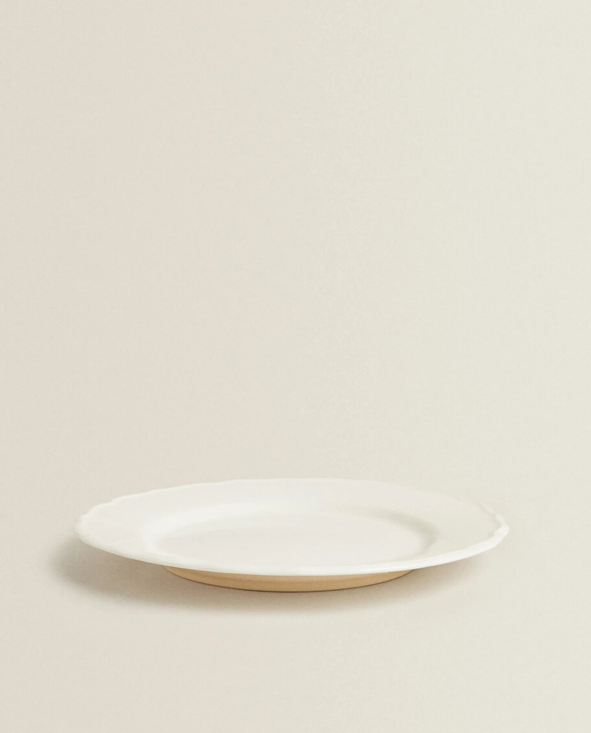 Dinner Plates*ZARA Home Earthenware Dinner Dish With Raised-Design Edge Cream
