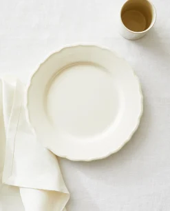 Dinner Plates*ZARA Home Earthenware Dinner Dish With Raised-Design Edge Cream