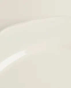 Dinner Plates*ZARA Home Earthenware Dinner Dish With Raised-Design Edge Cream