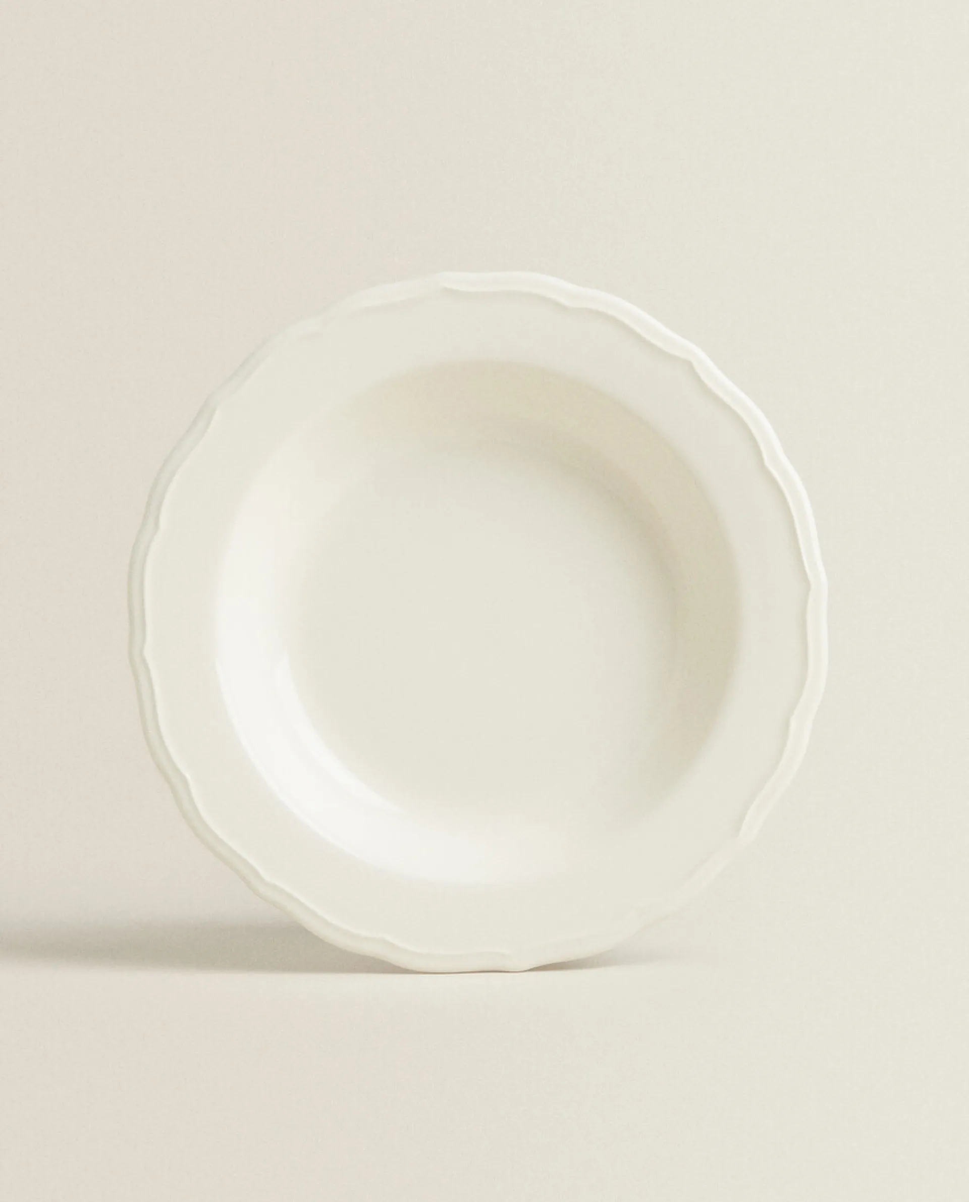 Soup Plates*ZARA Home Earthenware Soup Plate With Raised-Design Edge Cream