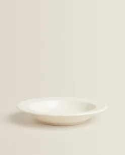 Soup Plates*ZARA Home Earthenware Soup Plate With Raised-Design Edge Cream
