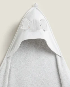 Bathroom*ZARA Home Elephant Cotton Terrycloth Cape Grey