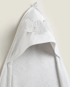 Bathroom*ZARA Home Elephant Cotton Terrycloth Cape Grey