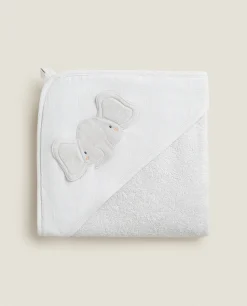 Bathroom*ZARA Home Elephant Cotton Terrycloth Cape Grey