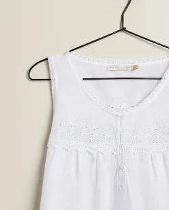 Nightdresses*ZARA Home Embroidered Cotton Nightgown White