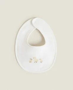 Mealtime*ZARA Home Embroidered Duck Bib White
