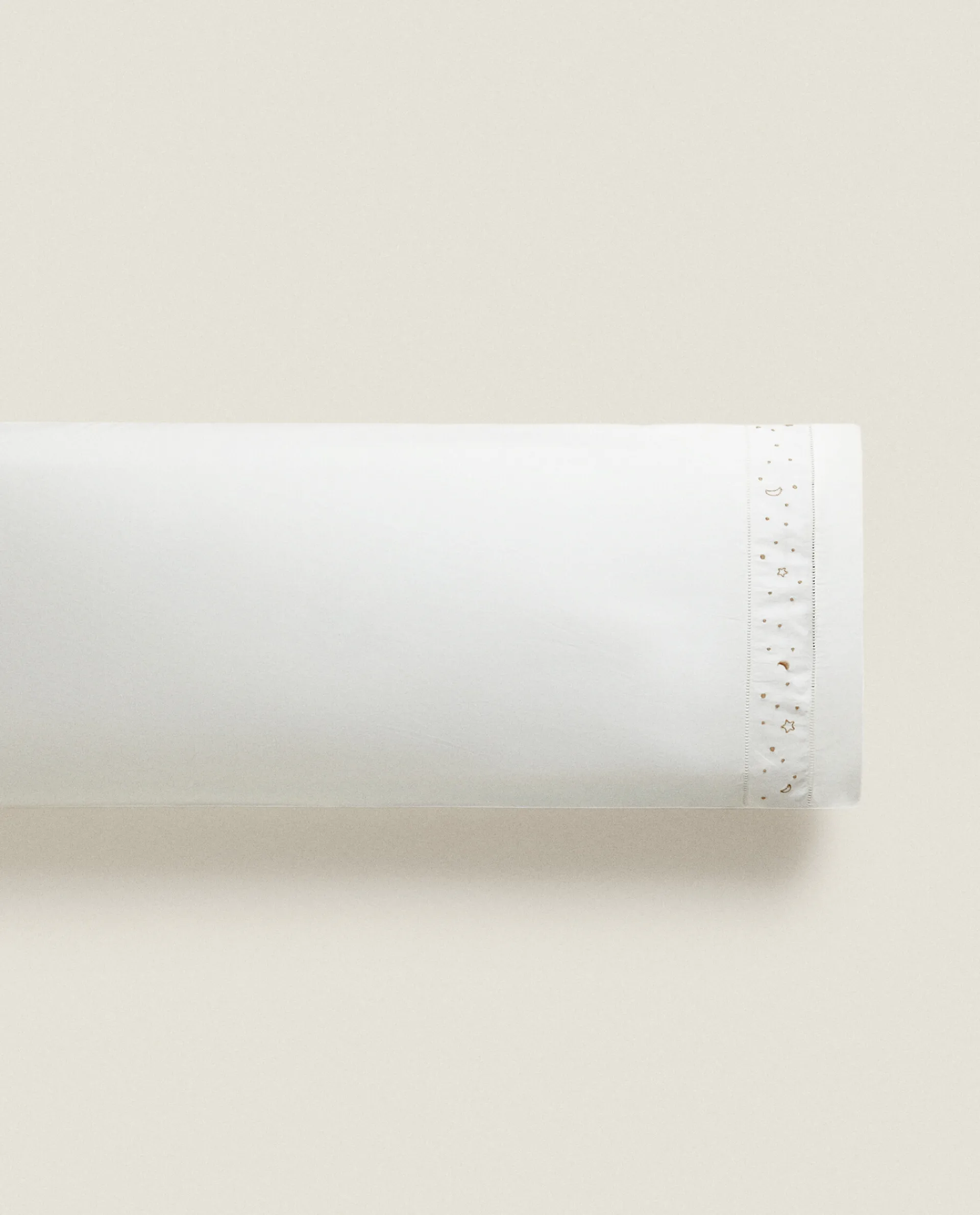 Crib Bedding*ZARA Home Embroidered Moons And Stars Pillowcase Taupe