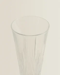 Glasses And Flutes*ZARA Home Engraved Crystalline Flute Glass Transparent