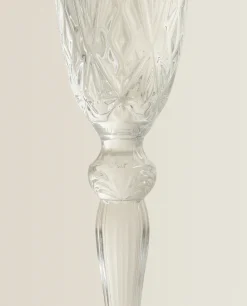 Glasses And Flutes*ZARA Home Engraved Crystalline Flute Glass Transparent