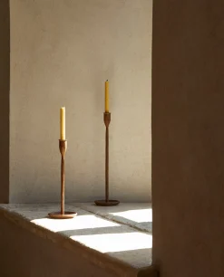 Candlesticks And Tealight Holders*ZARA Home Faceted Metal Candlestick Brown