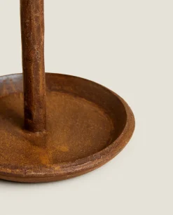 Candlesticks And Tealight Holders*ZARA Home Faceted Metal Candlestick Brown