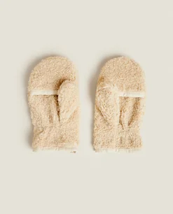 Accessories*ZARA Home Faux Shearling Mittens Beige