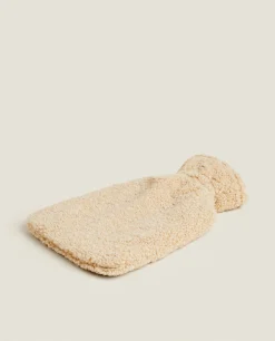 Accessories*ZARA Home Faux Shearling Water Bottle Beige