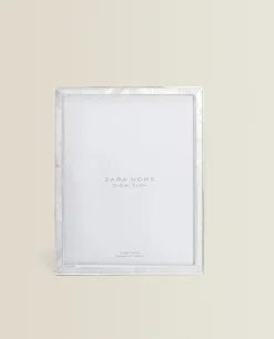 Frames And Canvases*ZARA Home Fine-Edge Mother-Of-Pearl Frame White