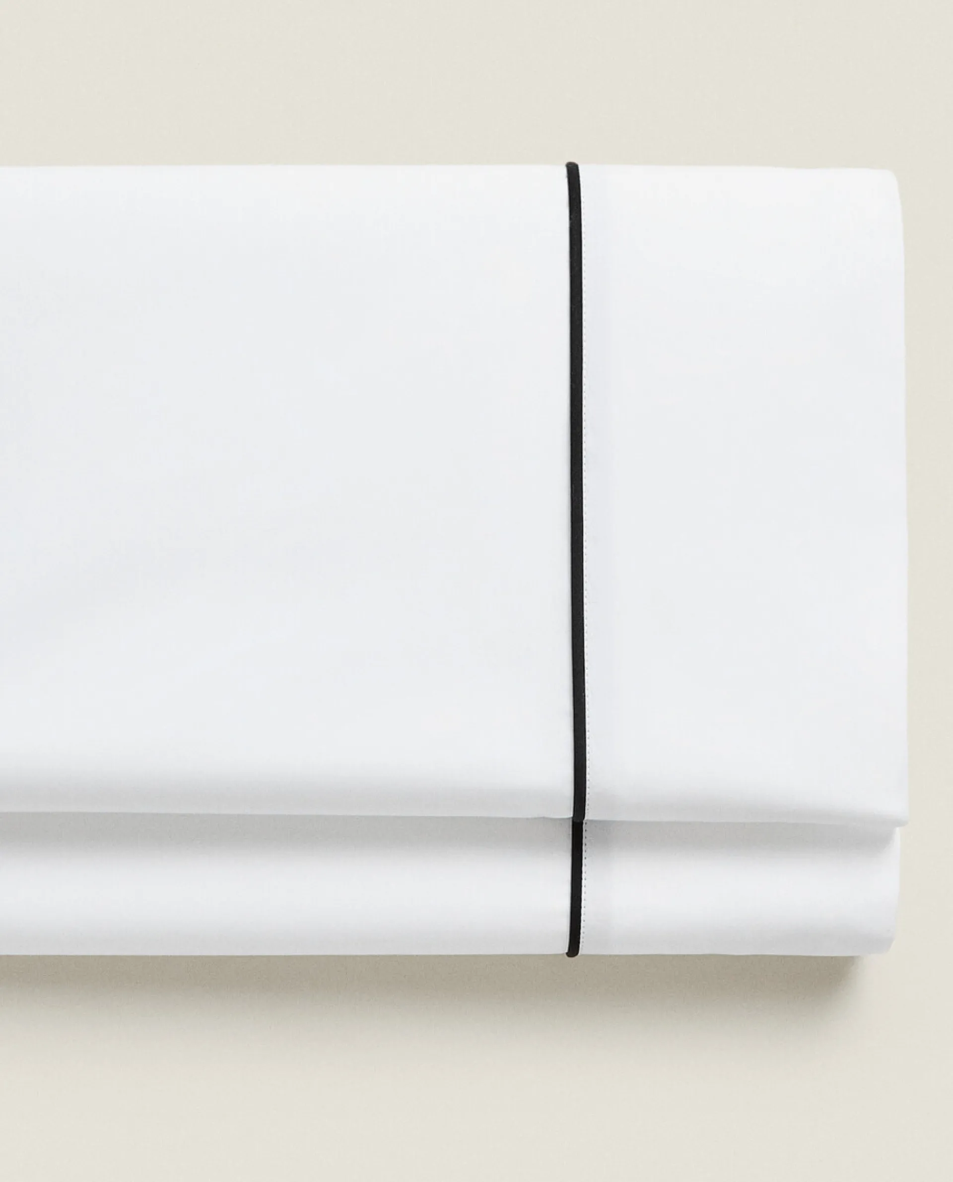 Flat Sheets*ZARA Home Flat Sheet With Colored Piping Detail Black