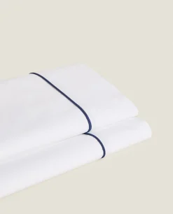 Flat Sheets*ZARA Home Flat Sheet With Piping Blue