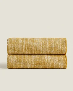 Blankets*ZARA Home Flecked Blanket Mustard Yellow