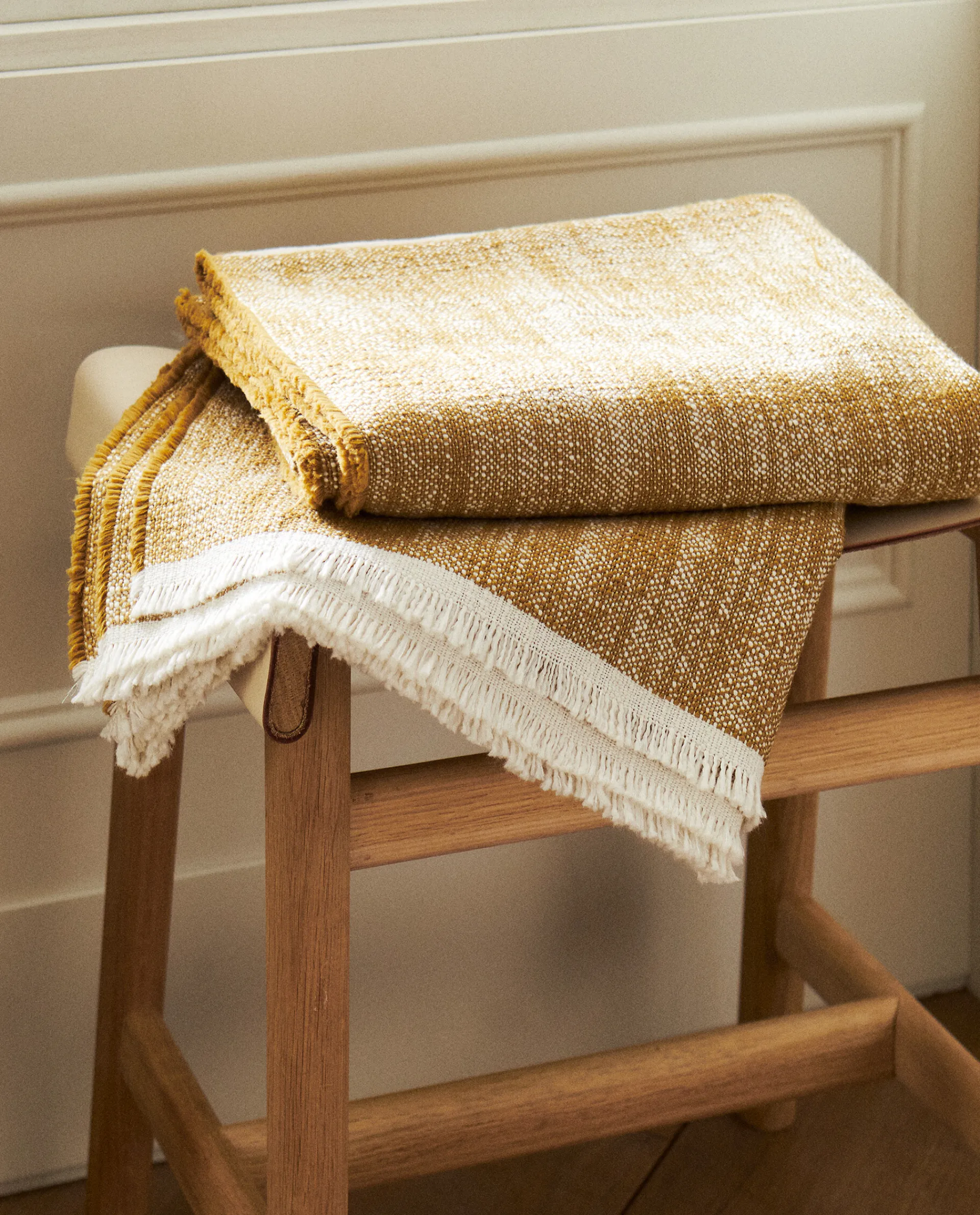 Blankets*ZARA Home Flecked Blanket Mustard Yellow