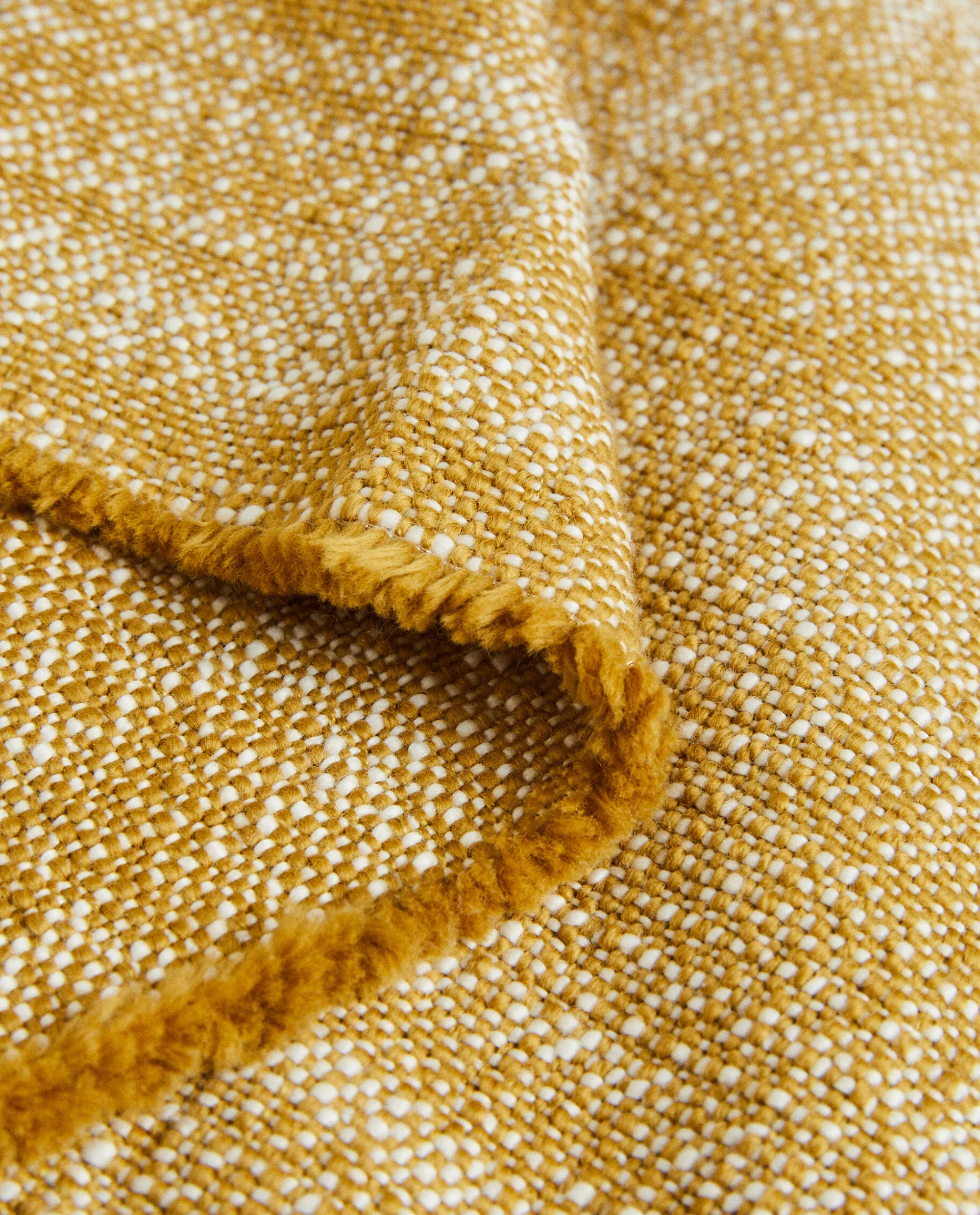 Blankets*ZARA Home Flecked Blanket Mustard Yellow