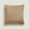 Solid*ZARA Home Fleece Throw Pillow Cover Beige