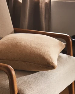 Solid*ZARA Home Fleece Throw Pillow Cover Beige