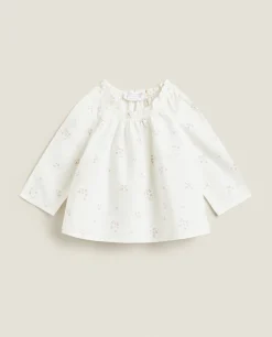 Clothing And Footwear*ZARA Home Floral Baby Shirt Oyster White