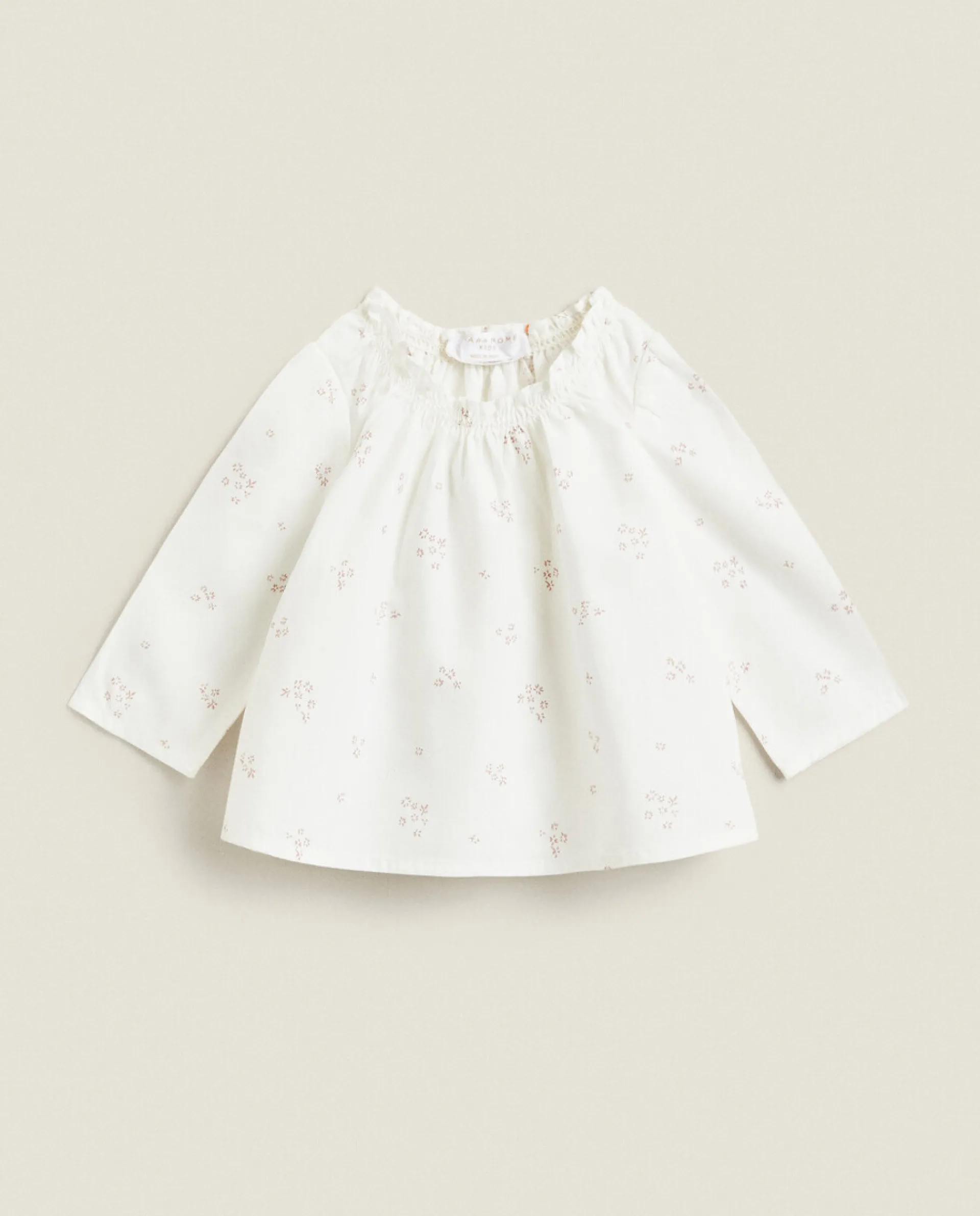 Clothing And Footwear*ZARA Home Floral Baby Shirt Oyster White