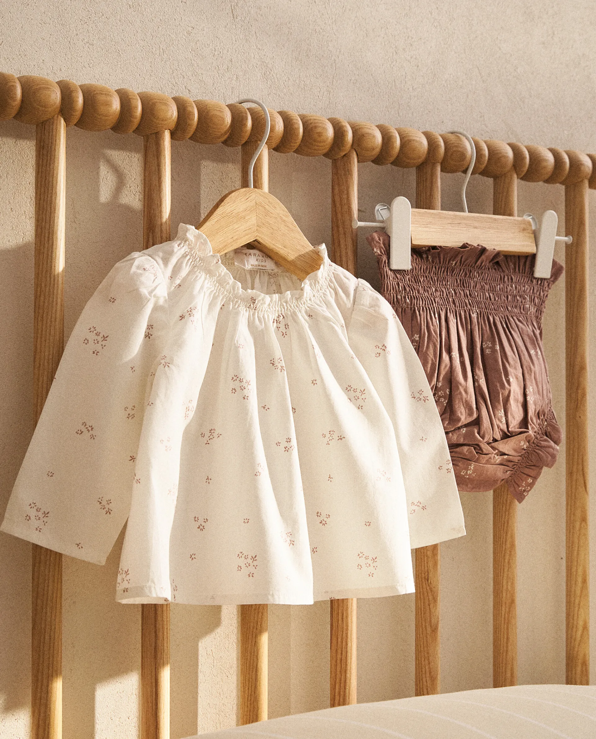 Clothing And Footwear*ZARA Home Floral Baby Shirt Oyster White