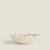 Bowls*ZARA Home Floral Earthenware Bowl Burgundy