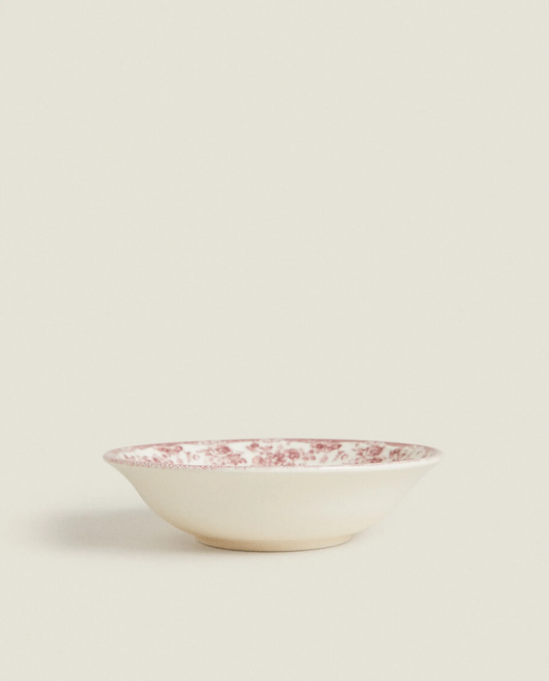 Bowls*ZARA Home Floral Earthenware Bowl Burgundy