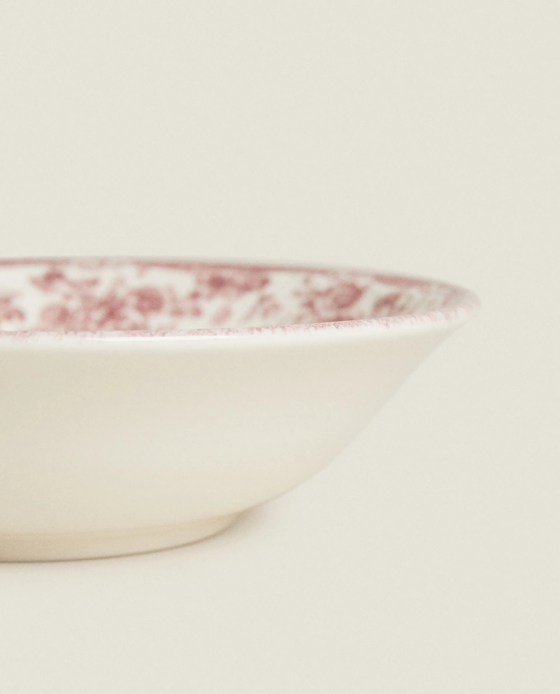 Bowls*ZARA Home Floral Earthenware Bowl Burgundy