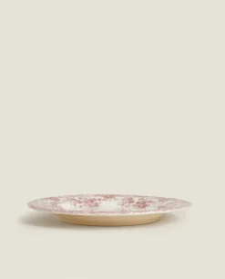 Dinner Plates*ZARA Home Floral Earthenware Dinner Plate Burgundy