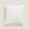 Bedspreads*ZARA Home Floral Embroidered Throw Pillow White