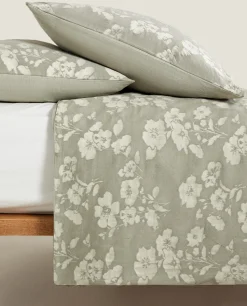 Duvet Covers*ZARA Home Floral Jacquard Duvet Cover Green