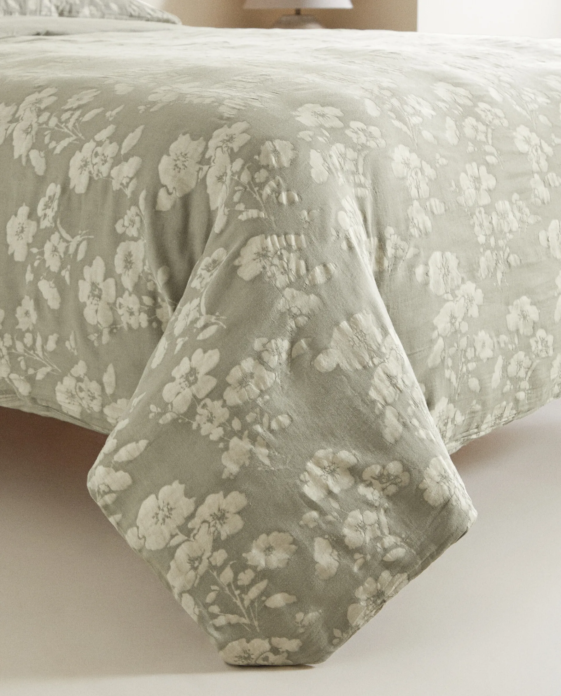 Duvet Covers*ZARA Home Floral Jacquard Duvet Cover Green