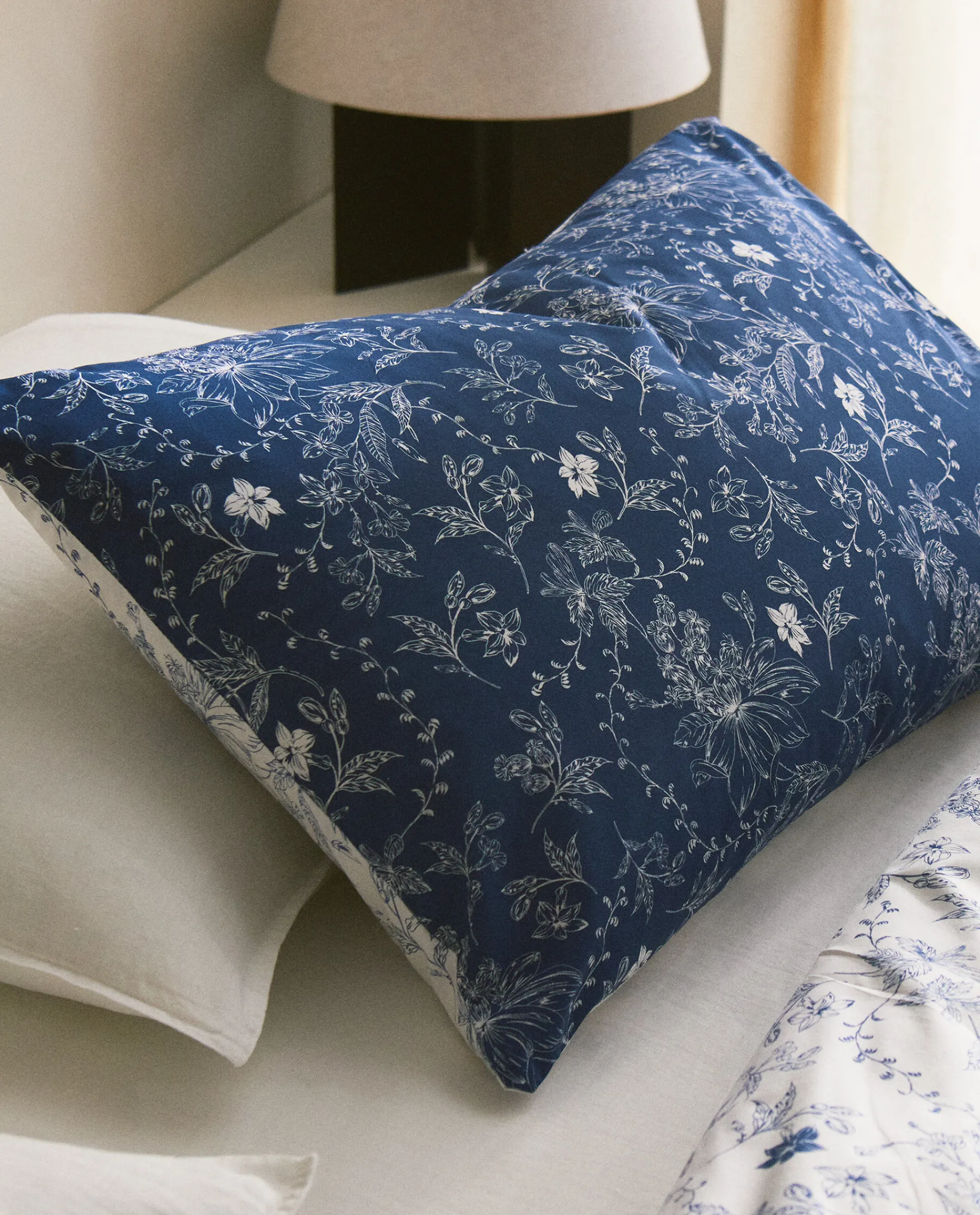 Pillowcases*ZARA Home Floral Pillowcase Blue
