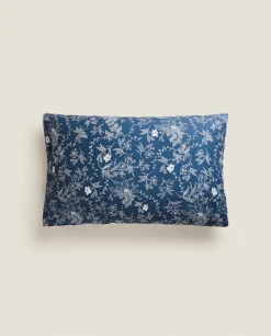 Pillowcases*ZARA Home Floral Pillowcase Blue