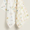 Kitchen Towels, Aprons And Bags*ZARA Home Floral Print Cotton Kitchen Towel (Pack Of 2) Green