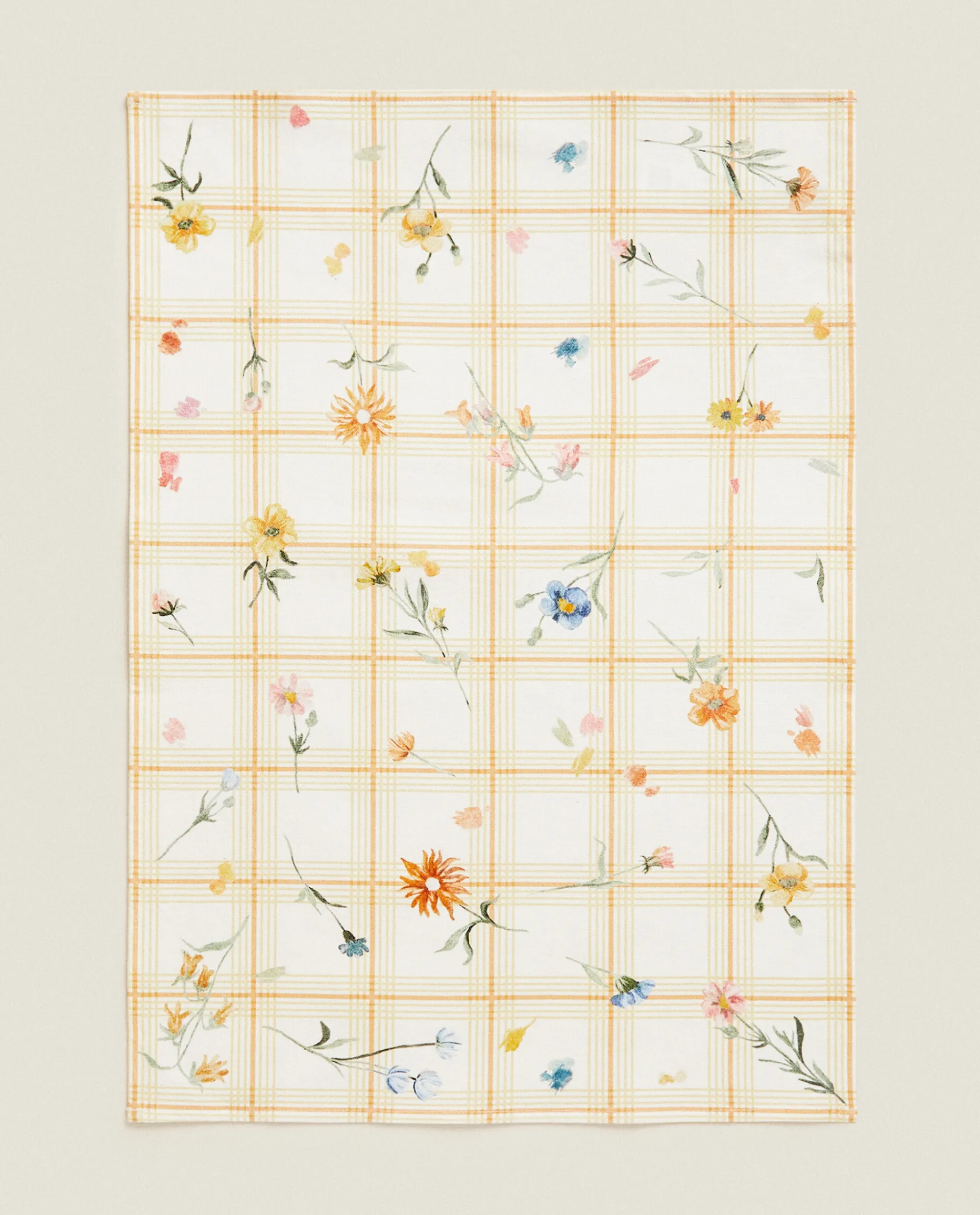 Kitchen Towels, Aprons And Bags*ZARA Home Floral Print Cotton Kitchen Towel (Pack Of 2) Green