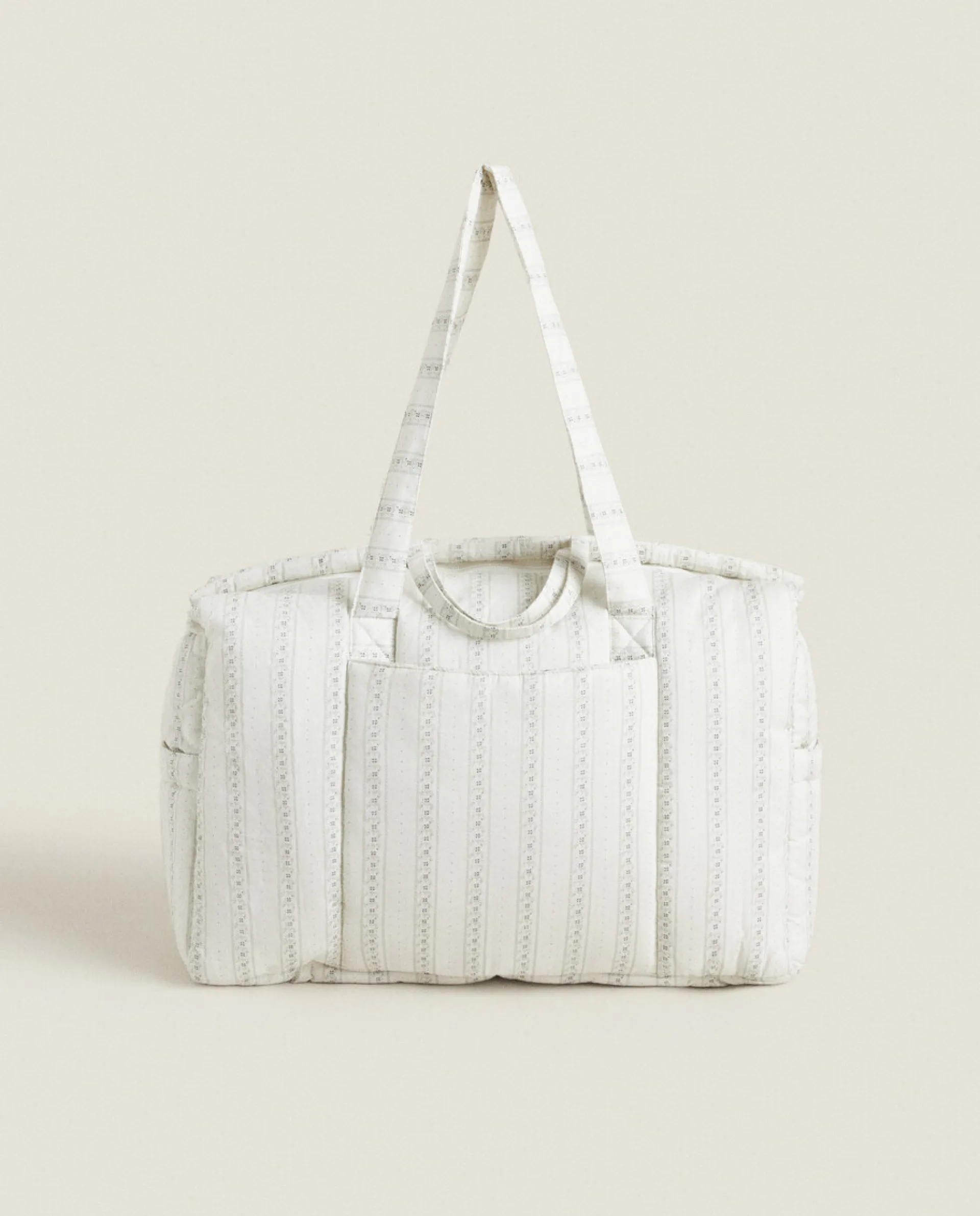 Diaper Bags*ZARA Home Floral Print Diaper Bag Oyster White