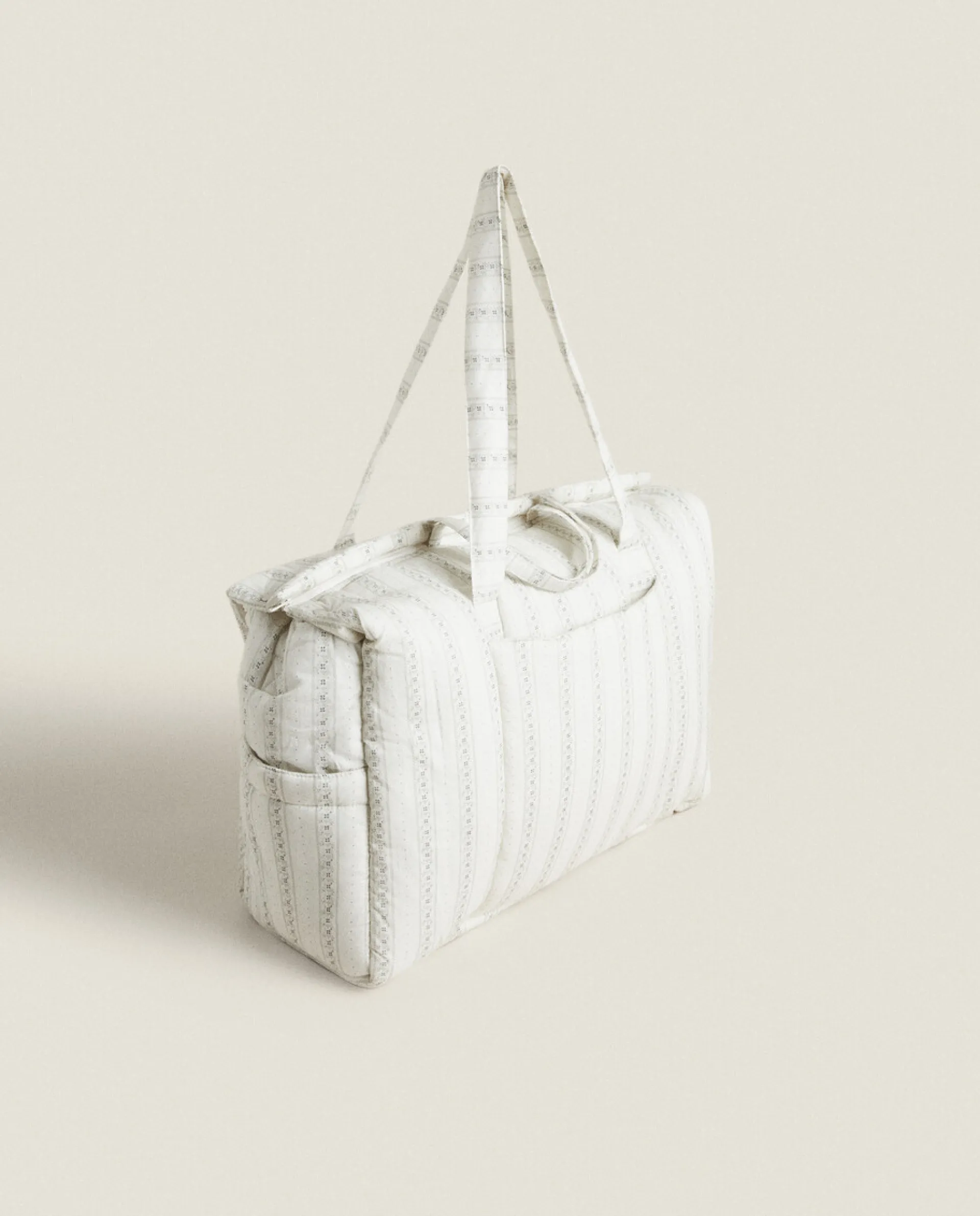 Diaper Bags*ZARA Home Floral Print Diaper Bag Oyster White