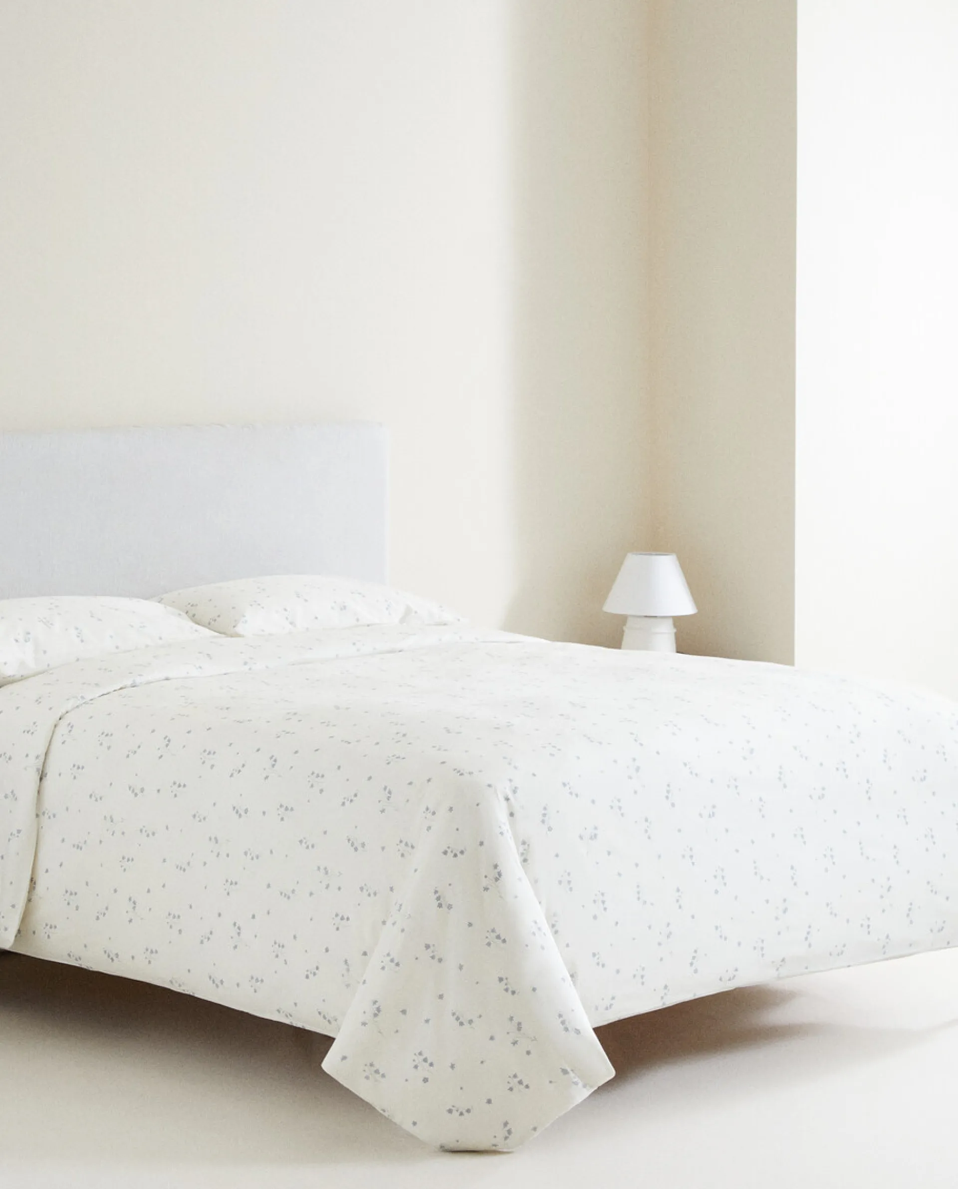 Duvet Covers*ZARA Home Floral Print Duvet Cover Oyster White